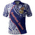 American Samoa Eagles In Heart Polo Shirt Blue - Polynesian Pride