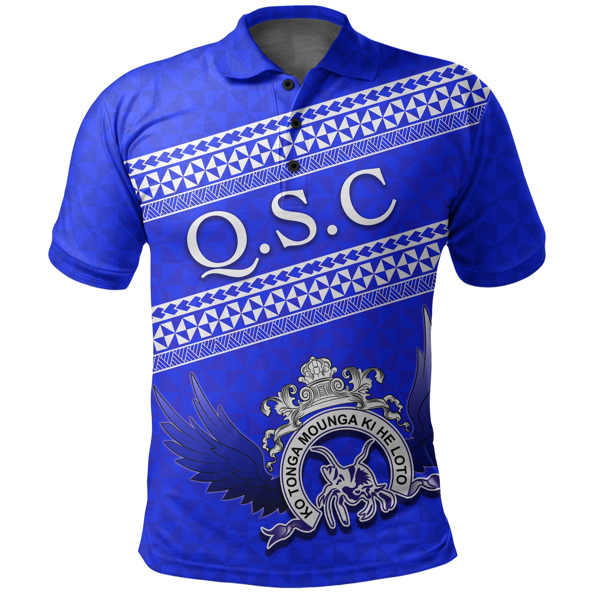 Queen Salote College Polo Shirt Unisex Blue - Polynesian Pride