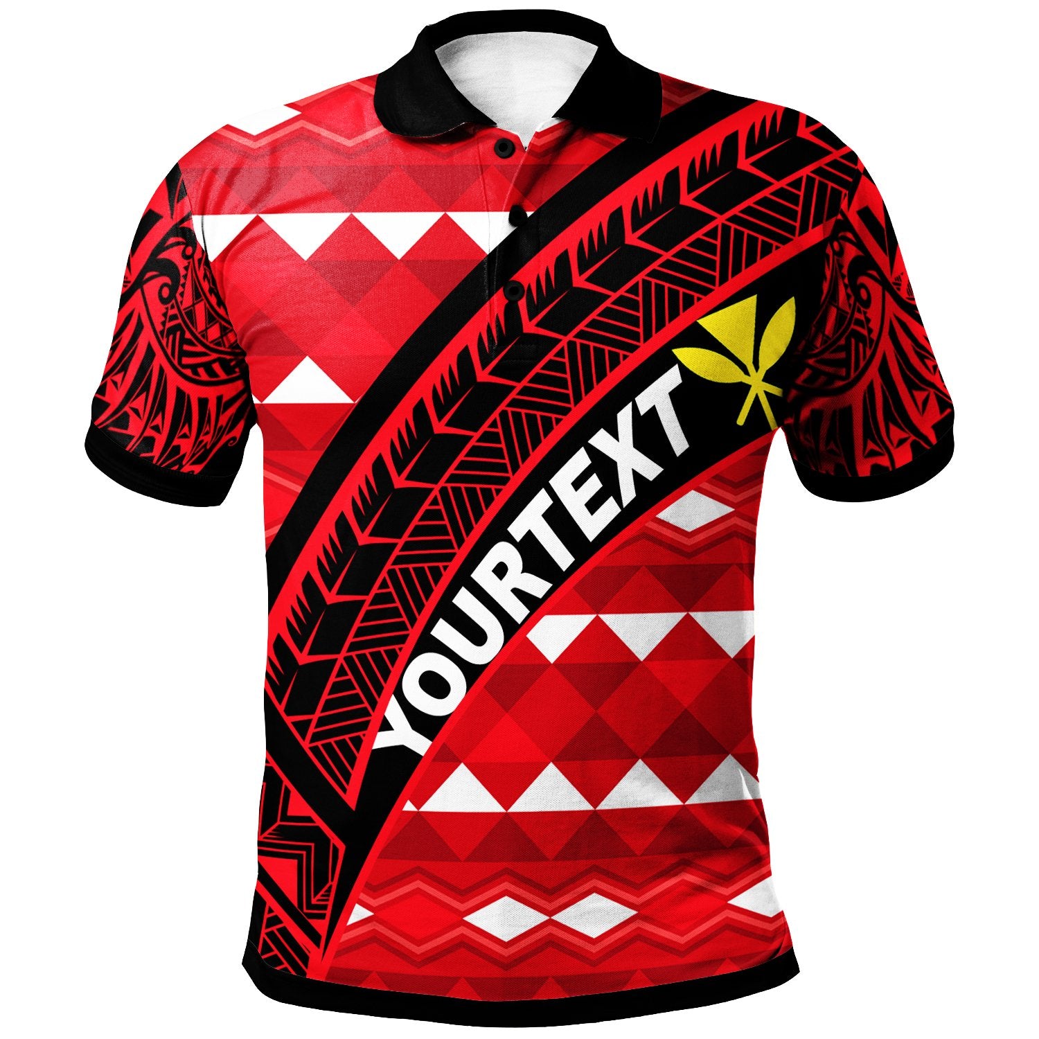 Hawaii Custom Polo Shirt Red Hawaiian Tribal Seamless Pattern Unisex Red - Polynesian Pride