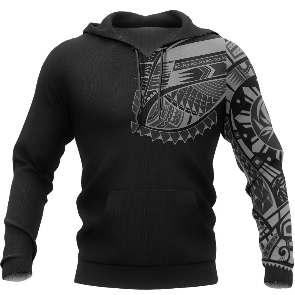 Hoodie Polynesian Gray Chest Tattoo Style Special Unisex Gray - Polynesian Pride