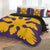 Hawaiian Royal Pattern Quilt Bed Set - Purple And Gold - B1 Style - AH - Polynesian Pride