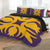 Hawaiian Royal Pattern Quilt Bed Set - Purple And Gold - I1 Style - AH - Polynesian Pride