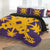 Hawaiian Royal Pattern Quilt Bed Set - Purple And Gold - L2 Style - AH - Polynesian Pride