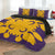 Hawaiian Royal Pattern Quilt Bed Set - Purple And Gold - D2 Style - AH - Polynesian Pride