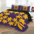 Hawaiian Royal Pattern Quilt Bed Set - Purple And Gold - L3 Style - AH - Polynesian Pride