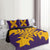 Hawaiian Royal Pattern Quilt Bed Set - Purple And Gold - E2 Style - AH - Polynesian Pride