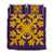 Hawaiian Royal Pattern Quilt Bed Set - Purple And Gold - C2 Style - AH Art - Polynesian Pride