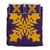 Hawaiian Royal Pattern Quilt Bed Set - Purple And Gold - E2 Style - AH Art - Polynesian Pride