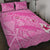 Hawaii Turtle Hibiscus Kanaka Map Quilt Bed Set - Pink - Aura Style - AH - Polynesian Pride