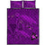 Hawaii Turtle Hibiscus Kanaka Map Quilt Bed Set - Violet - Aura Style - AH Violet - Polynesian Pride