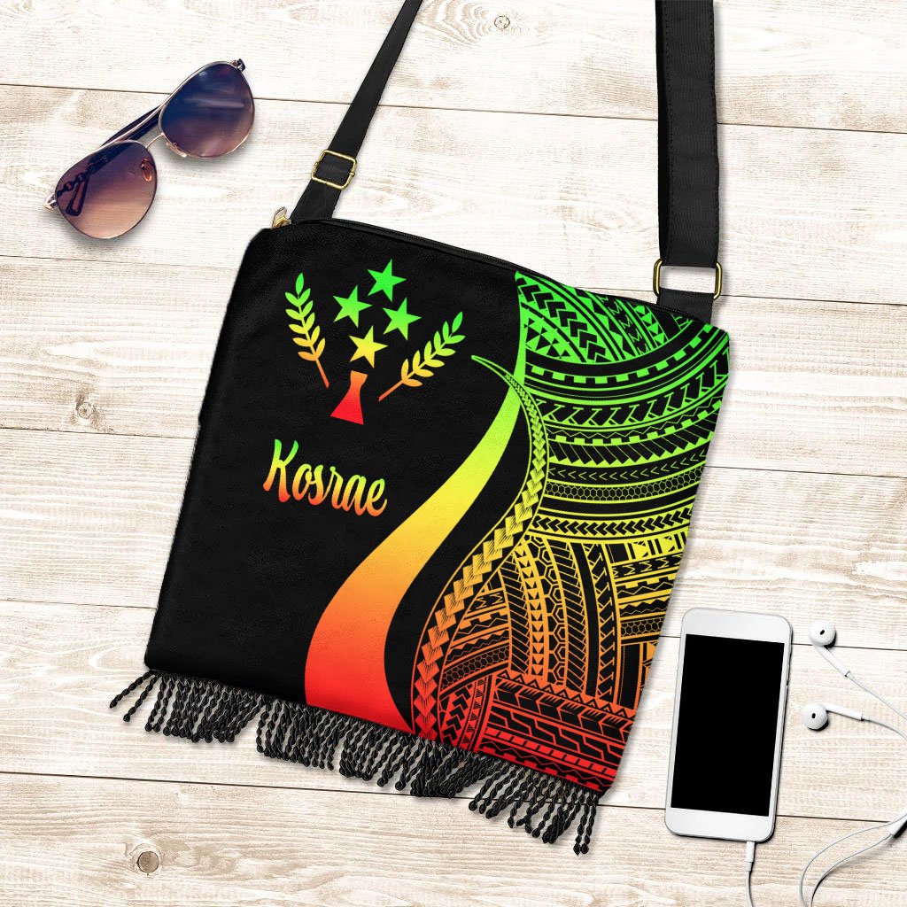 Kosrae Boho Handbag - Reggae Polynesian Tentacle Tribal Pattern Boho Handbag One Size Reggae - Polynesian Pride