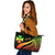 Wallis And Futuna Custom Personalised Large Leather Tote Bag - Reggae Polynesian Tentacle Tribal Pattern Reggae - Polynesian Pride