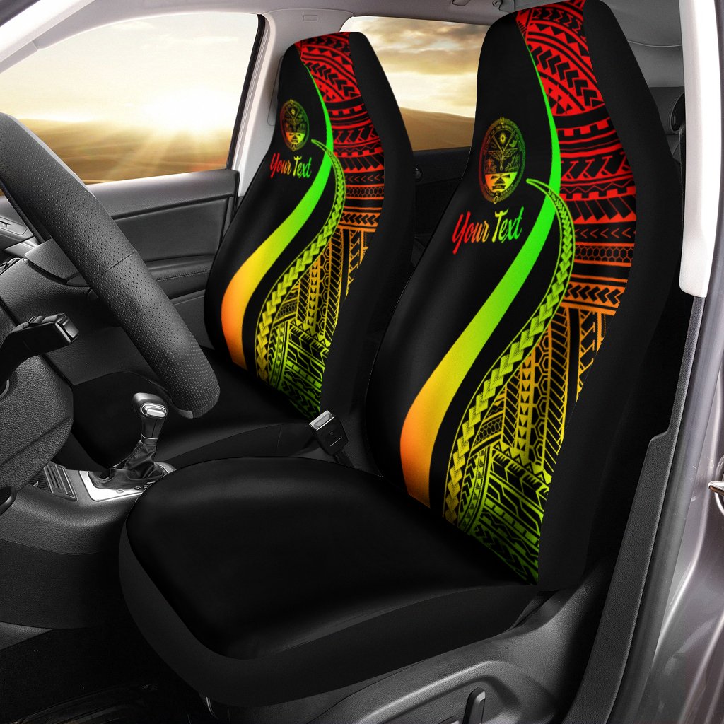 Marshall Islands Custom Personalised Car Seat Covers - Reggae Polynesian Tentacle Tribal Pattern Crest Universal Fit Reggae - Polynesian Pride