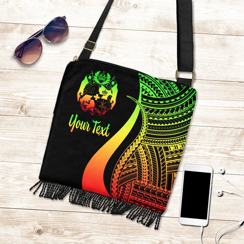 Tonga Custom Personalised Boho Handbag - Reggae Polynesian Tentacle Tribal Pattern Boho Handbag One Size Reggae - Polynesian Pride