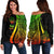 Marshall Islands Women's Off Shoulder Sweater - Reggae Polynesian Tentacle Tribal Pattern Crest Art - Polynesian Pride