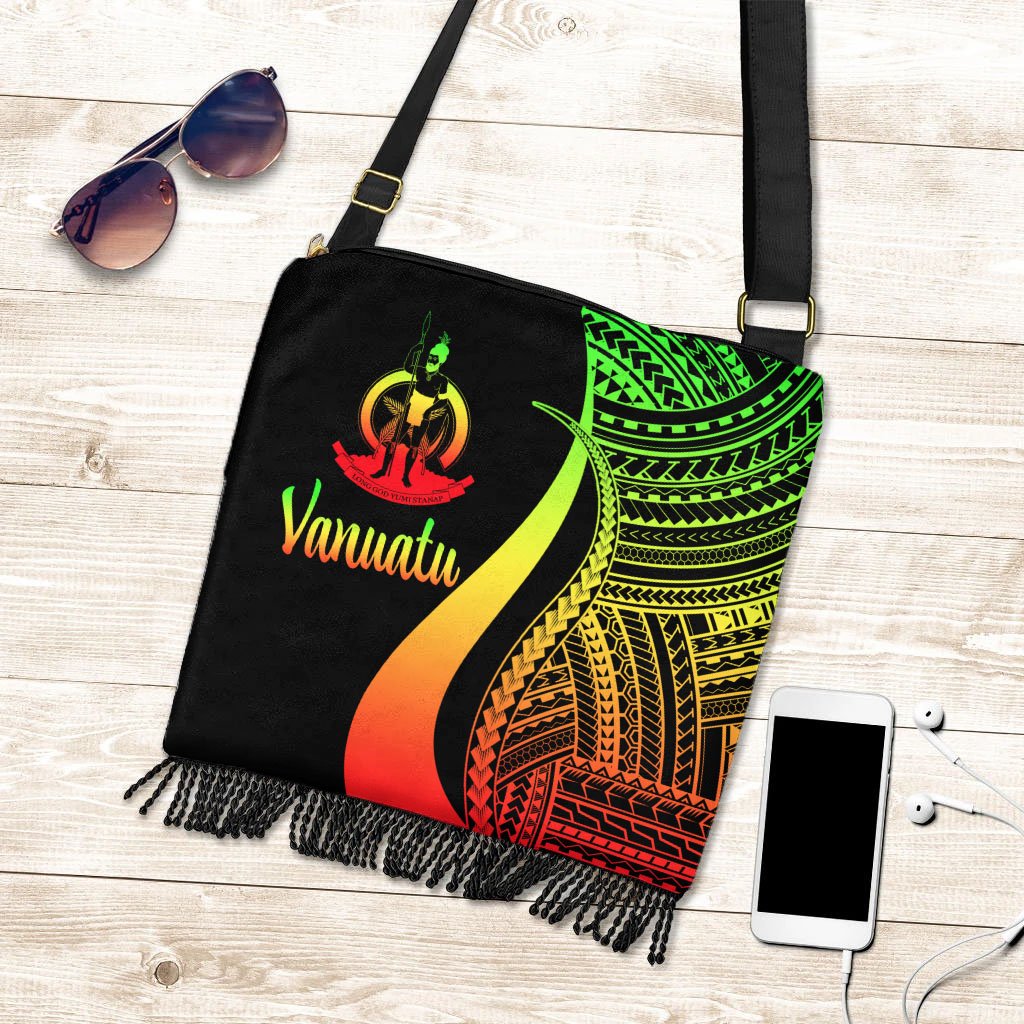 Vanuatu Boho Handbag - Reggae Polynesian Tentacle Tribal Pattern Boho Handbag One Size Reggae - Polynesian Pride