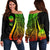 Tahiti Women's Off Shoulder Sweater - Reggae Polynesian Tentacle Tribal Pattern Art - Polynesian Pride