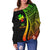 Wallis And Futuna Women's Off Shoulder Sweater - Reggae Polynesian Tentacle Tribal Pattern - Polynesian Pride