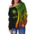 Federated States of Micronesia Custom Personalised Women's Off Shoulder Sweater - Reggae Polynesian Tentacle Tribal Pattern - Polynesian Pride