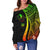 Yap Women's Off Shoulder Sweater - Reggae Polynesian Tentacle Tribal Pattern - Polynesian Pride