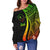 Chuuk Women's Off Shoulder Sweater - Reggae Polynesian Tentacle Tribal Pattern - Polynesian Pride