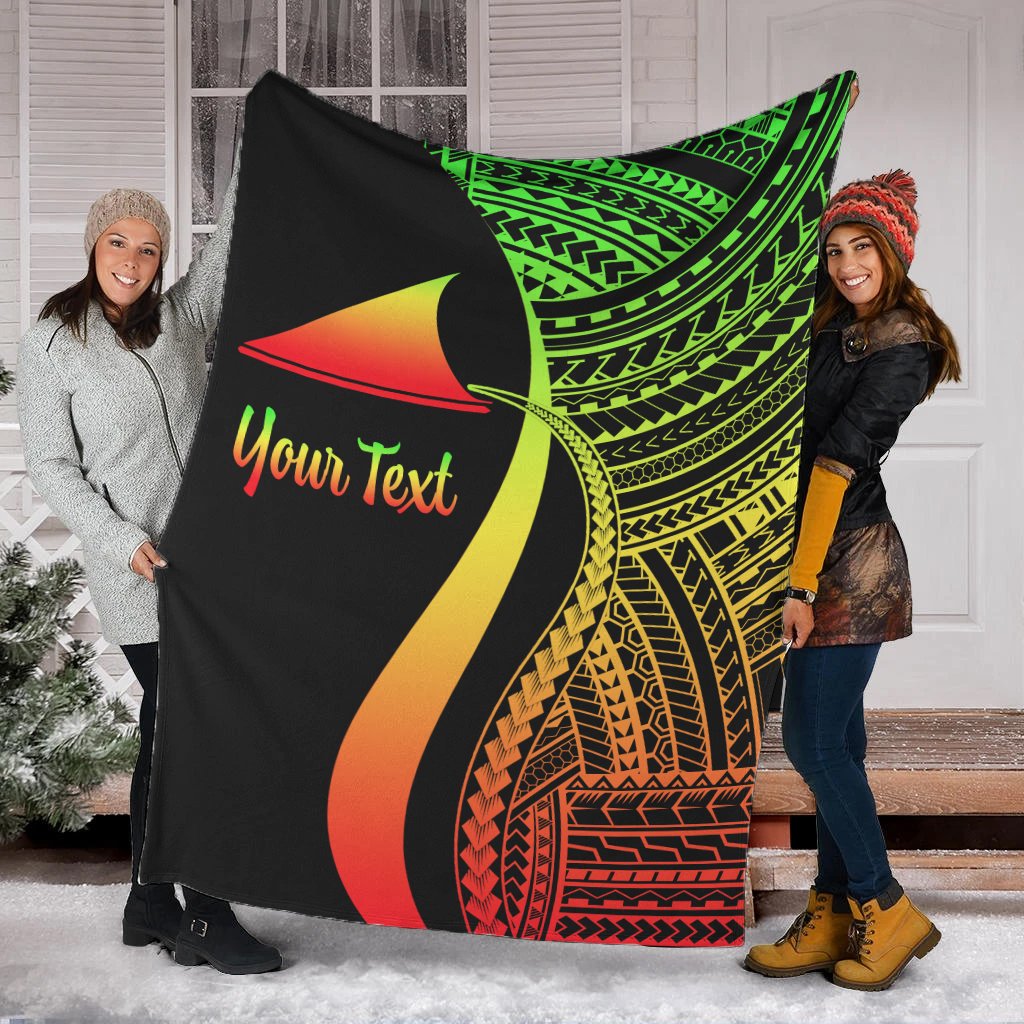 Tokelau Custom Personalised Premium Blanket - Reggae Polynesian Tentacle Tribal Pattern White - Polynesian Pride