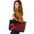 Tokelau Large Leather Tote Bag - Red Polynesian Tentacle Tribal Pattern Red - Polynesian Pride