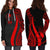 Yap Women's Hoodie Dress - Red Polynesian Tentacle Tribal Pattern - Polynesian Pride