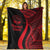 Marshall Islands Premium Blanket - Red Polynesian Tentacle Tribal Pattern Crest - Polynesian Pride