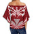 Hawaii Kanaka Polynesian Women's Off Shoulder Wrap Waist Top - Red - Bernice Style - AH - Polynesian Pride