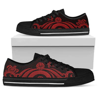 Tahiti Low Top Canvas Shoes - Red Tentacle Turtle White - Polynesian Pride