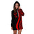 Tonga Women's Hoodie Dress - Red Polynesian Tentacle Tribal Pattern - Polynesian Pride