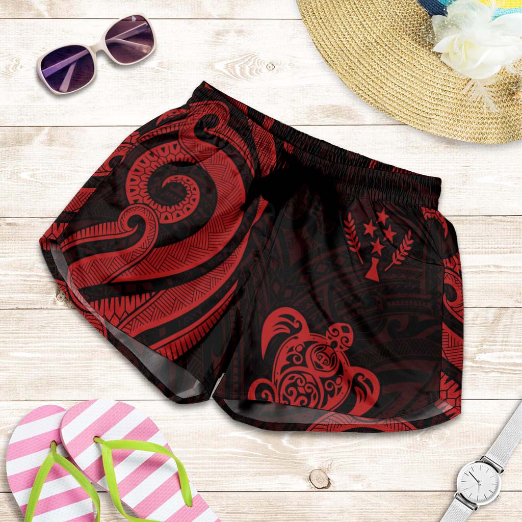 Kosrae Women's Short - Red Tentacle Turtle Women Red - Polynesian Pride