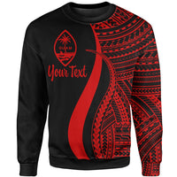 Guam Custom Personalised Sweatshirt - Red Polynesian Tentacle Tribal Pattern Unisex Red - Polynesian Pride