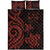 Fiji Quilt Bed Set - Red Tentacle Turtle Crest - Polynesian Pride