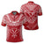 Hawaiian Kanaka Map Football Jersey Polo Shirt Red and White Roger Style Unisex Red - Polynesian Pride