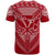 Hawaiian Kanaka Map Football Jersey T Shirt Red and White Roger Style - Polynesian Pride