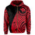 Hawaii Kanaka Polynesian Zip up Hoodie Tatoo Style Red - Polynesian Pride