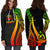 Vanuatu Women's Hoodie Dress - Reggae Polynesian Tentacle Tribal Pattern - Polynesian Pride