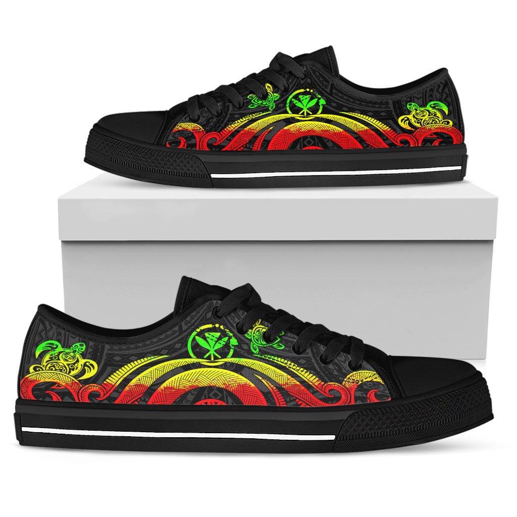 Hawaii Low Top Canvas Shoes - Reggae Tentacle Turtle - Polynesian Pride