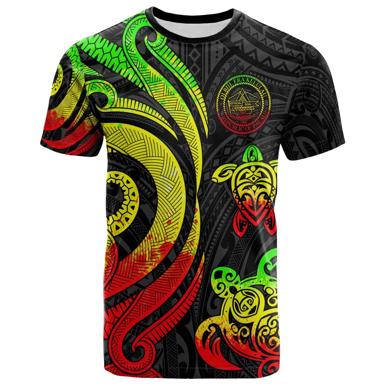 Palau T Shirt Reggae Tentacle Turlte Unisex Art - Polynesian Pride