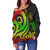 Niue Women's Off Shoulder Sweater - Reggae Tentacle Turtle - Polynesian Pride