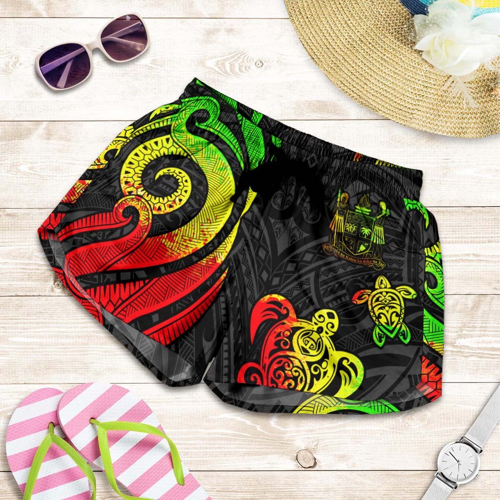 Fiji Women's Short - Reggae Tentacle Turtle Crest Women Reggae - Polynesian Pride