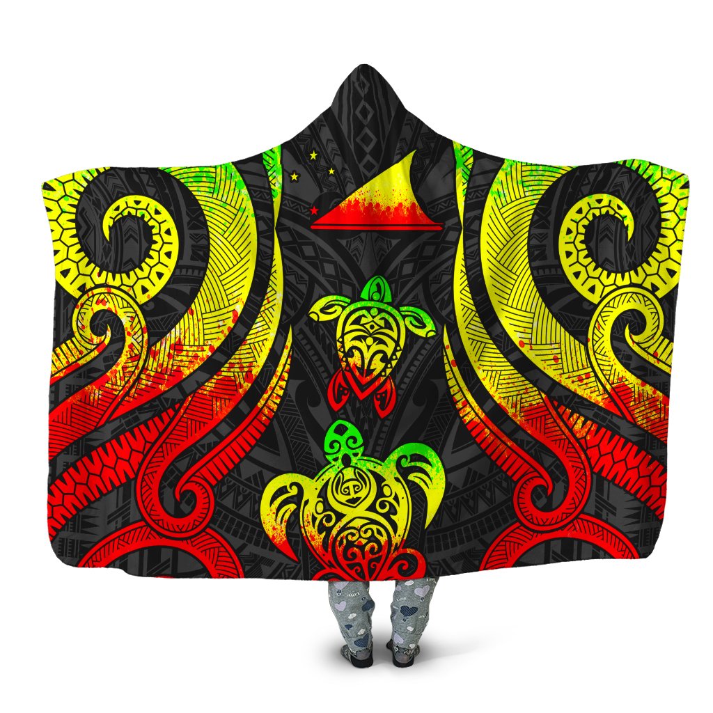 Tokelau Hooded Blanket - Reggae Tentacle Turtle Hooded Blanket Reggae - Polynesian Pride