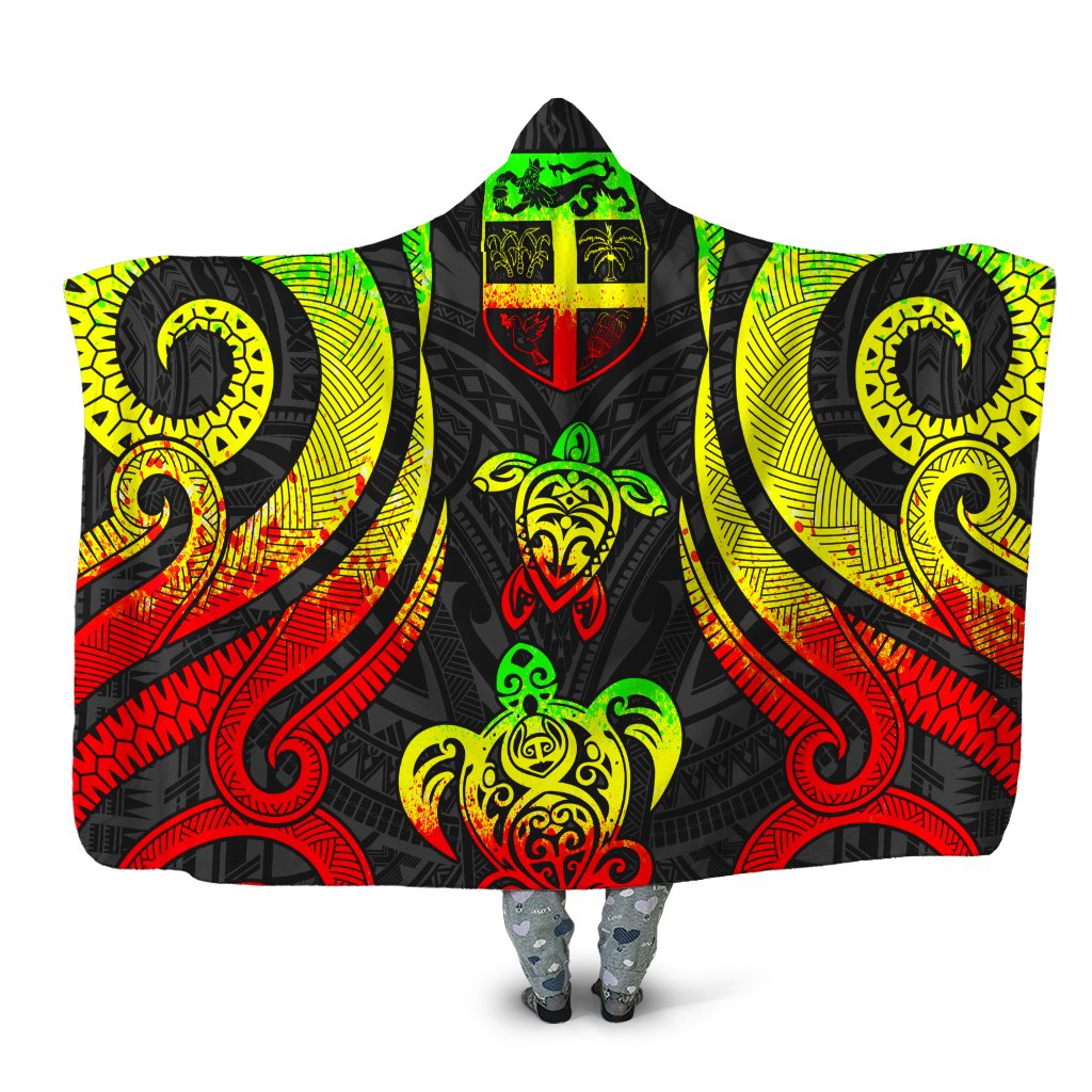 Fiji Hooded Blanket - Reggae Tentacle Turtle Hooded Blanket Reggae - Polynesian Pride