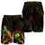 Samoa Polynesian Men's Shorts - Turtle With Blooming Hibiscus Reggae - Polynesian Pride