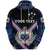 Custom Manu Samoa Rugby Zip Hoodie Creative Style Black - Polynesian Pride