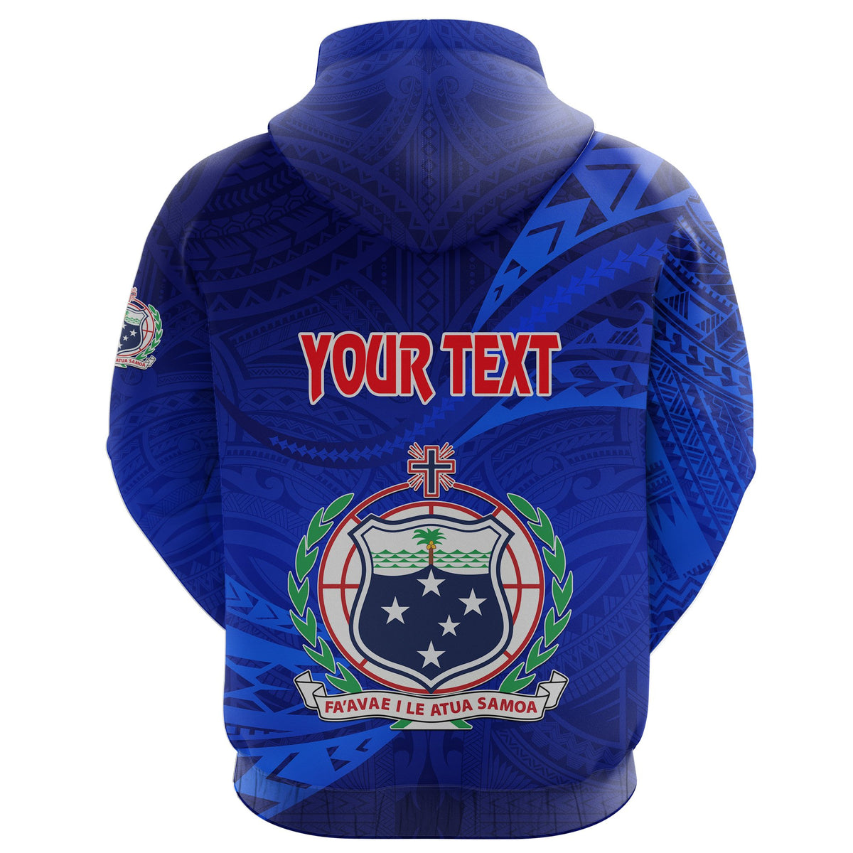 Custom Manu Samoa Rugby Hoodie Unique Version Full Blue - Polynesian Pride
