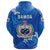 Custom Manu Samoa Rugby Hoodie Unique Vibes Coat of Arms Full Blue - Polynesian Pride