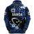 Custom Manu Samoa Rugby Hoodie Unique Vibes Blue, Custom Text and Number - Polynesian Pride